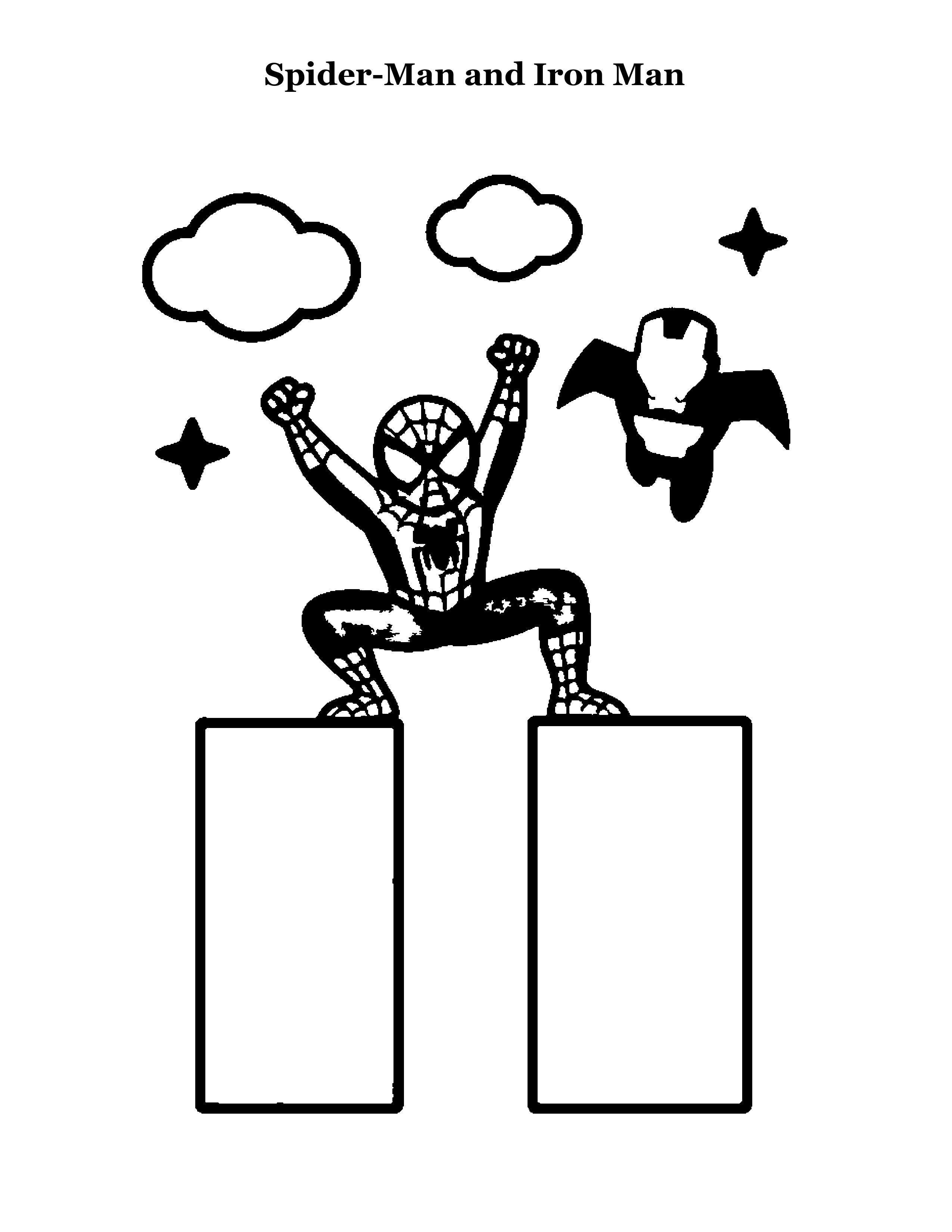 Sample page — Web Hero and friends coloring art